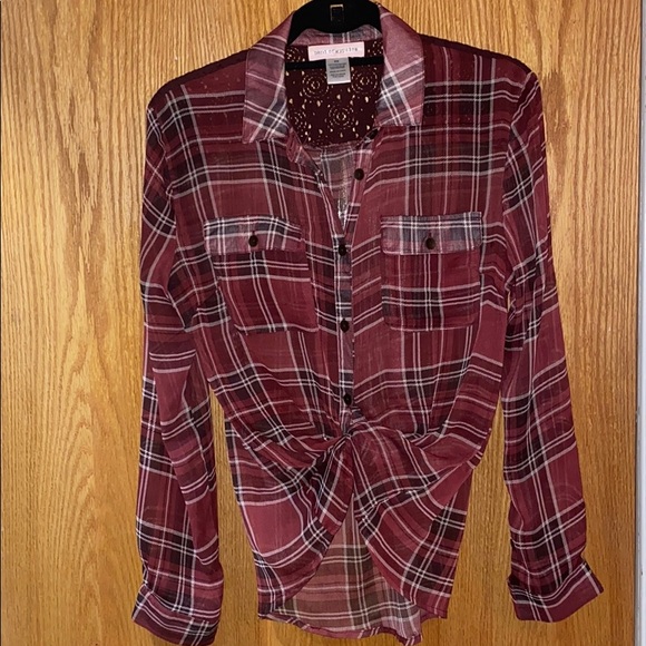 Sheer flannel top - Picture 7 of 9
